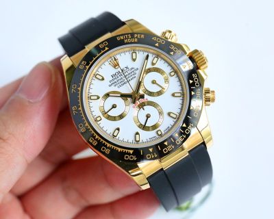 ROLEX Daytona Black Band 18K Gold 40MM Imported Steel Chroma Light Watch